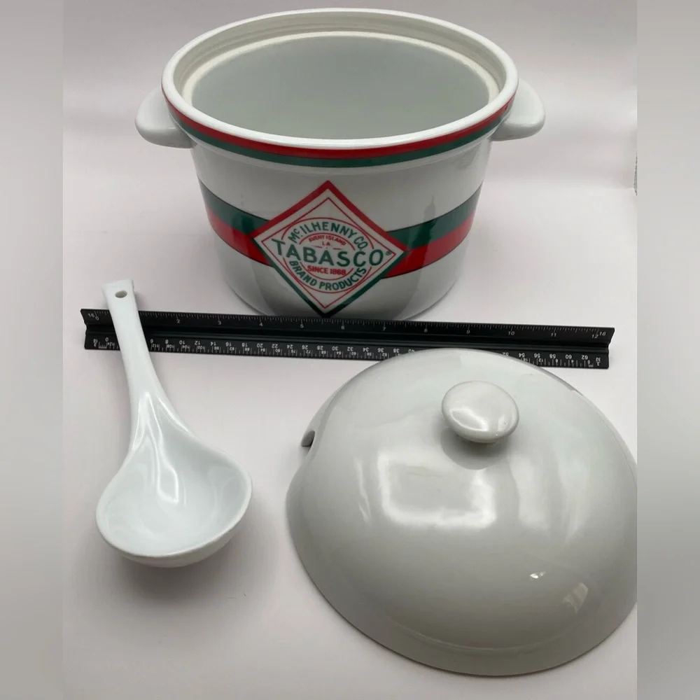 Tabasco McIlhenny Co. Ceramic Soup Chili Tureen with Lid and Ladle